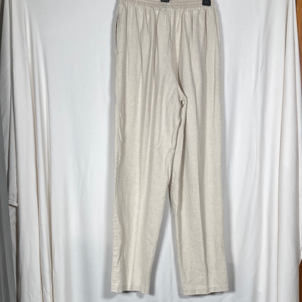 2/$12 Bon Worth Linen Blend Pull On Trousers/Slacks Resortwear Vacation Travel - Picture 8 of 8